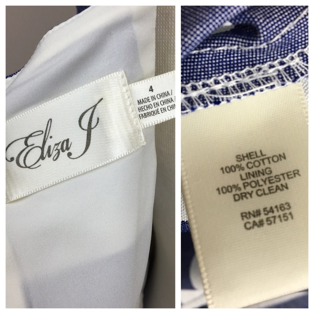 ELIZA J Cotton Striped Fit & Flare Chambray Dress - Picture 7 of 7
